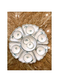 Bát đĩa hoa mặt trời sứ Bát Tràng