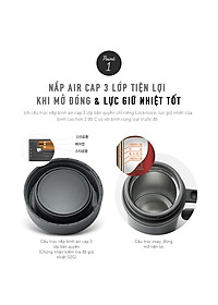 Bình Giữ Nhiệt Lock&Lock New Basic Table màu đen LHC4026B 500ml - Hàng chính hãng, nắp bình 3 lớp tiện lợi - JoyMall