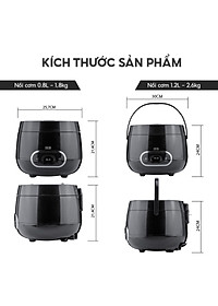 Nồi cơm điện Lebenlang LBL0589 dung tích 1200ml, công suất 500W, thiết kế đơn giản hiện đại - hàng chính hãng