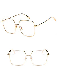 Kính Mát Nam Nữ Mắt Vuông Bản To Kim Loại Chống Nắng UV, Chống Ánh Sáng Xanh Ulzzang Hàn Quốc