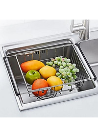 Chậu rửa bát inox304 bán nguyệt 5li chống xước 7546 Valenza, vòi rửa bát rút dây nóng lạnh 01, bộ xả 18cm, khay inox, rổ inox lỗ, bình rửa bát, rửa ly cốc