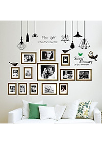 Decal dán tường kết hợp Đèn dây và khung tranh XH856 +XH5206 [ Size Lớn ] 
