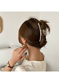 Kẹp Tóc Càng Cua Đính Ngọc Trai Nhân Tạo Phong Cách Hồng Kông Thâp Niên 90s