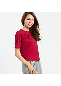 Áo Tshirt Phối Voan Hity TOP071 (Đỏ Auburn)