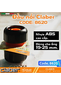Khớp nối ống nước nhựa đa năng Claber 8620, sản xuất tại Ý, nối ống phi 15-19mm, nhựa ABS
