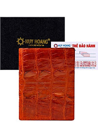 Ví Nam Da Cá Sấu Gai Đuôi Kiểu Đứng Huy Hoàng HT2257 (12.5 x 10 cm) - Vàng
