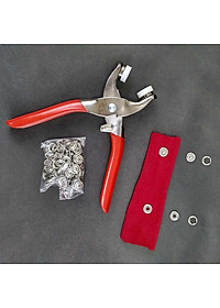 Cây Kìm Bấm Cúc Vành Áo Kim Loại Đa Năng Bộ Kìm Bấm Khuy Kèm 100 Cúc Bấm 9.5mm Thép Không Gỉ, Khoen Quần Áo Tiện Lợi