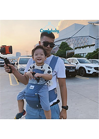 Địu ngồi trẻ em cao cấp siêu mềm - siêu thoáng 4 tư thế Comfybaby CF119HC003 cho bé từ sơ sinh tới 36 tháng có mũ đỡ đầu