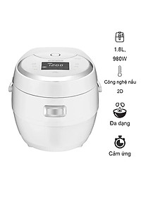 Nồi cơm điện tử Cuckoo 1,8L CR-1020F- màu trắng - Bảng điều khiển LED - Lòng nồi chống dính - Chất lượng Hàn Quốc - Hàng chính hãng Cuckoovina