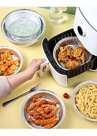 Khay giấy bạc lót nồi chiên không dầu (set 10 cái) tái sử dụng
