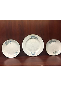 Bộ bàn ăn 12 sản phẩm Bát Tràng vẽ sen cao cấp