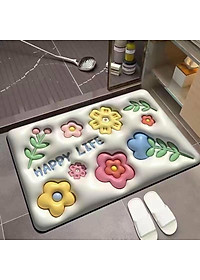 Thảm Lau Chân, COMBO 2 CHIẾC, Thảm Chùi Chân 3D Hoạ Tiết Siêu Đẹp, Thấm Nước Tốt, Đế Chống Trượt