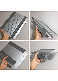 Giá đỡ tản nhiệt cho Macbook Laptop hiệu Wiwu S700 Adjustable Laptop Stand (Laptop 9 inch đến 17 inch giúp tản nhiệt, chất liệu nhôm nguyên khối, thiết kế công thái học chống mỏi cổ khi làm việc) - hàng nhập khẩu