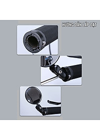 Gương Kính Chiếu Hậu Xe Đạp GXD-ML03 cho xe đạp có lỗ tay cầm phi 18-22mm xoay 360 Độ giúp quan sát phía sau xe đạp  (Mặt Gương Cầu Lồi) - Mai Lee