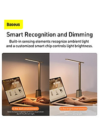 Đèn để bàn thông minh Baseus Smart Eye Series Charging Folding Reading Desk Lamp (Cảm biến ánh sáng tự động, pin sạc, 3000k - 6000k Full-Spectrum, Foldable and Rechargeable Reading Lamp) - Hàng chính hãng