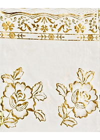 Khăn trải bàn PAULEE WLG-751 hoa văn nhũ vàng (152cm x 228cm)
