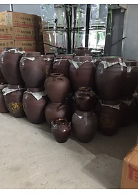 Hũ sành đựng rượu tài lộc Bát Tràng loại 30L