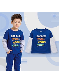 Áo bé trai thu đông BIGFOX - MISS MEOW, áo thun dài tay cho bé chất cotton phong cách Âu Mỹ hình in xe Ô tô 11 - 26 kg