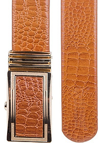 Thắt Lưng Nam Da Thật Vân Cá Sấu Huy Hoàng HT4113 (120 x 3.5 cm) - Màu Da