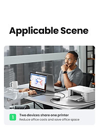 Ugreen UG15149CM618TK 2 vào 1 ra Bộ gộp USB 3.0 hỗ trợ tốc độ 5Gbps kèm 2 cáp 2 đầu USB 3.0 dài 1.5M Màu Đen - HÀNG CHÍNH HÃNG