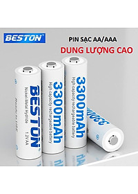 Pin sạc AA AAA BESTON dung lượng cao, sạc lại nhiều lần thay thế cho pin Con thỏ trong micro không dây, điều khiển