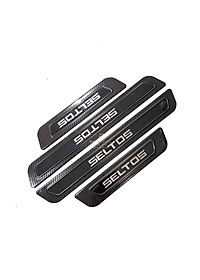 Ốp bậc cửa dành cho Kia Seltos 2020-2021 CACBON , Full bậc Trong Ngoài