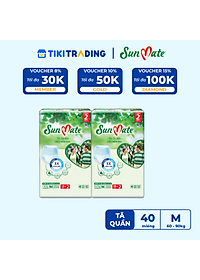 [Mẫu mới] Combo 2 Tã quần SunMate siêu mềm mại G1 mới size M-18+2 miếng