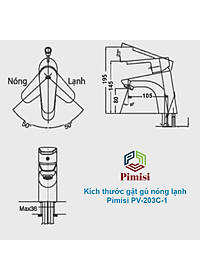 Vòi Lavabo Nóng Lạnh Pimisi PV-203C-1 Đồng Thau Mạ Xi Sáng Bóng, Dùng Cho Chậu Rửa Mặt 1 Lỗ Ở Phòng Tắm - Điều Chỉnh Nước Bằng Gật Gù Gắn Trên Bồn Chậu Rửa Treo Tường Hay Chậu Mặt Bàn Đá, Với Đầy Đủ Phụ Kiện Xi Phông Và Dây Cấp Nước | Hàng Chính Hãng