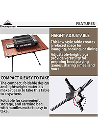 Bàn cắm trại dã ngoại Campingmoon campoutvn T-520 du lịch nhôm xếp gấp gọn cứng cáp chắc chắn A211