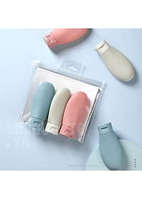 Set 3 Lọ chiết mỹ phẩm, dầu gội du lịch siêu tiện lợi dung tích 60ml kèm túi zip