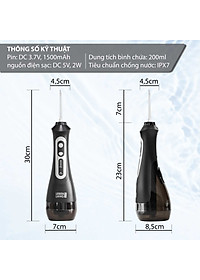 Máy tăm nước LEBENLANG cầm tay LBT1486 chống thấm IPX7, tặng kèm đầu xịt và túi vải đựng máy cao cấp - hàng chính hãng