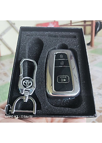 Bao chìa khoá ô tô xe Toyota Corolla CROSS nút silicon mạ crom Full hộp