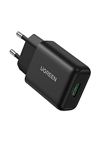 Củ sạc nhanh usb Quick Charge 3.0 18W QC3.0 Màu đen Ugreen 70273 CD122 Hàng chính hãng
