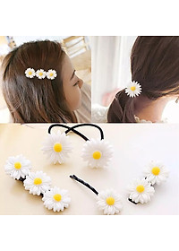 Combo 5 Dây Chun Cặp Tóc Hoa Cúc Nhiều Mẫu