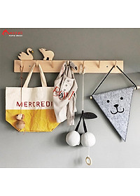 Móc gỗ treo tường trang trí, móc gỗ treo quần áo, phụ kiện  Anzzar, decor phòng ngủ