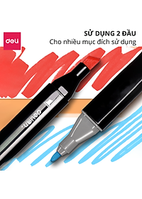 Bút màu marker chuyên nghiệp Deli -kèm túi vải - 30/40/60/80 Màu - 70806