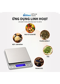 Cân Điện Tử Mini Cao Cấp 2024 MIFAN 0.01g - 3kg - Nhỏ Gọn, Siêu Chính Xác, Thép Không Gỉ, Màn LCD -Tặng 2 Đĩa Cân Và Pin