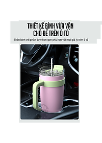 Ly Giữ Nhiệt Inox 304 Cao Cấp Besti - Tặng Kèm Ống Hút Không Gỉ, Ticker 3D, Bình Giữ Nhiệt Có Tay Cầm (1200ml) - Hàng Chính Hãng 