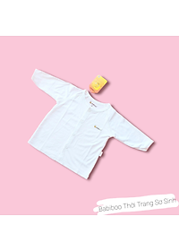 Áo sơ sinh Babiboo tay dài cài giữa vải visco siêu mềm mại