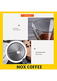Bình pha cà phê chemex kèm phễu lọc inox