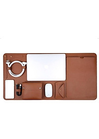 Combo 5 in 1 gồm bao da, túi da chống sốc, dekspad, ví đựng phụ kiện... cho macbook, laptop, surface cao cấp