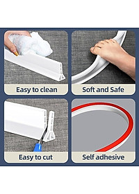 Dải Chắn Nước Silicon-thanh ngăn nước nhà tắm cỡ đại CAO 10CM sẵn keo cường lực bóc dán dán tiện lợi