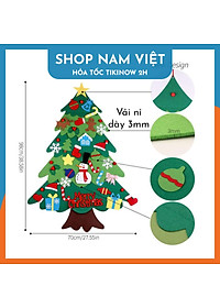 Cây Thông DIY Dán Tường Trang Trí Giáng Sinh (Có Đèn)