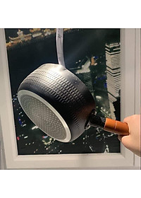 Chảo Chống Dính Sâu Lòng Đáy Từ Vân Tổ Ong Size 18cm Có Tay Cầm Gỗ-Nồi Nấu Mì Màu Pastel Lúa Mạch- Hàng Loại 1 Chính Hãng MINIIN