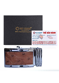 HC9421-22-23-24 - Đầu khóa da đà điểu Huy Hoàng da hột 4 phân đầu trắng màu đen, nâu đất, vàng bò, nâu đỏ