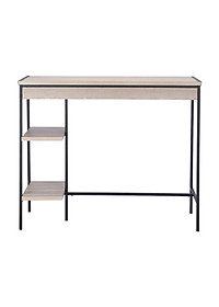 Bàn quầy bar đa năng kèm kệ 2 tầng BARINA chân thép sơn tĩnh điện đen bền chắc kết hợp mặt gỗ phủ melamine nhẵn bóng màu sắc tự nhiên | Index…