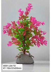 Cây Nhựa Trang Trí Bể Cá Thủy Sinh Lớn Tím Hồng Cao 20cm (Mã PK01)