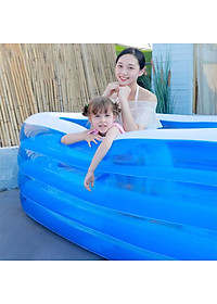 Bể Bơi To Mùa Hè 2.1 Mét 3 Tầng Tặng Kèm Dụng Cụ Bơm Đạp Chân Hồ Kích Cỡ To Cho Người Lớn Và Bé
