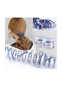 Hộp 12 dây buộc tóc,cột tóc kiểu có đính hạt SRV8800 - giao màu ngẫu nhiên