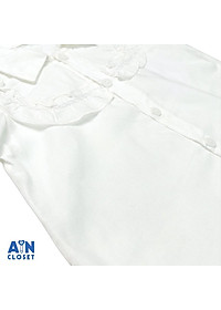 Áo sơ mi trắng ngắn tay bé gái cotton - AICDBGHCRLWR - AIN Closet